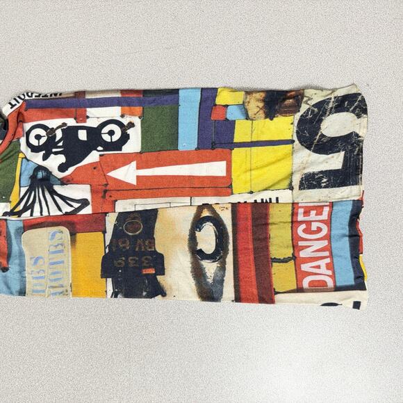 Aventures Des Toiles Scarf Multi Motorcycle Street Signs Art to Wear Numbers - Picture 3 of 9